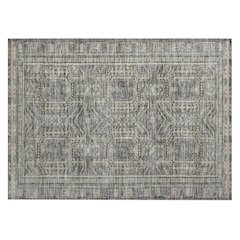 Machine Washable Indoor/Outdoor Chantille Pewter 1'8" x 2'6" Rug
