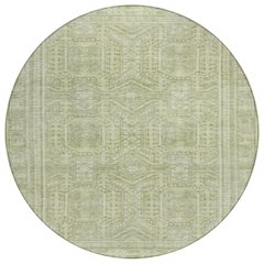Machine Washable Indoor/Outdoor Chantille Sage 8' x 8' Round Rug