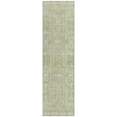 Machine Washable Indoor/Outdoor Chantille Sage 2'3" x 7'6" Runner Rug