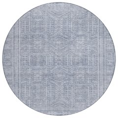 Machine Washable Indoor/Outdoor Chantille Sky 8' x 8' Round Rug