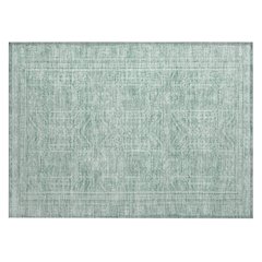 Machine Washable Indoor/Outdoor Chantille Teal 1'8" x 2'6" Rug