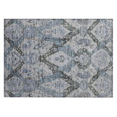 Machine Washable Indoor/Outdoor Chantille Gray 1'8" x 2'6" Rug