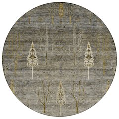 Machine Washable Indoor/Outdoor Chantille Pewter 8' x 8' Round Rug