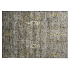 Machine Washable Indoor/Outdoor Chantille Pewter 1'8" x 2'6" Rug