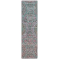 Machine Washable Indoor/Outdoor Chantille Teal 2'3" x 7'6" Runner Rug