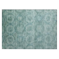 Machine Washable Indoor/Outdoor Chantille Teal 1'8" x 2'6" Rug
