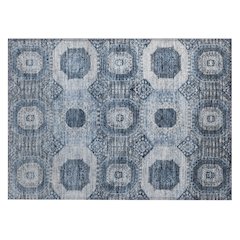 Machine Washable Indoor/Outdoor Chantille Blue 1'8" x 2'6" Rug
