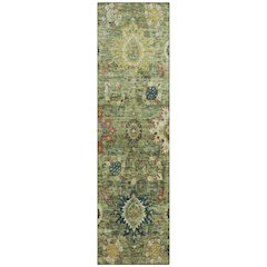 Machine Washable Indoor/Outdoor Chantille Aloe 2'3" x 7'6" Runner Rug