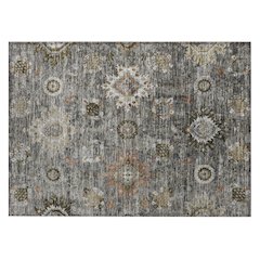 Machine Washable Indoor/Outdoor Chantille Pewter 1'8" x 2'6" Rug
