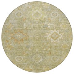 Machine Washable Indoor/Outdoor Chantille Sage 8' x 8' Round Rug