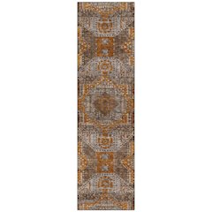 Machine Washable Indoor/Outdoor Chantille Copper 2'3" x 7'6" Runner Rug