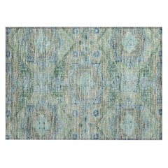 Machine Washable Indoor/Outdoor Chantille Green 1'8" x 2'6" Rug