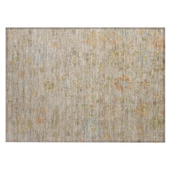 Machine Washable Indoor/Outdoor Chantille Beige 1'8" x 2'6" Rug