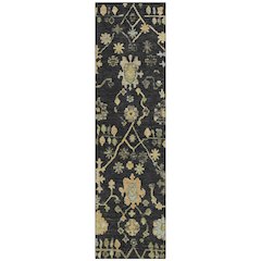 Machine Washable Indoor/Outdoor Chantille Black 2'3" x 7'6" Runner Rug