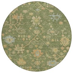Machine Washable Indoor/Outdoor Chantille Fern 8' x 8' Round Rug