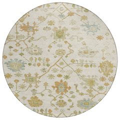 Machine Washable Indoor/Outdoor Chantille Ivory 8' x 8' Round Rug