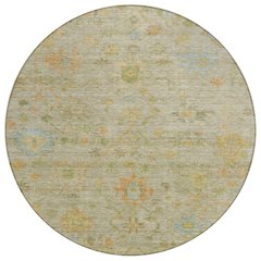 Machine Washable Indoor/Outdoor Chantille Khaki 8' x 8' Round Rug
