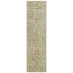 Machine Washable Indoor/Outdoor Chantille Khaki 2'3" x 7'6" Runner Rug