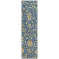 Machine Washable Indoor/Outdoor Chantille Navy 2'3" x 7'6" Runner Rug