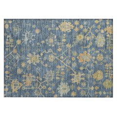 Machine Washable Indoor/Outdoor Chantille Navy 1'8" x 2'6" Rug