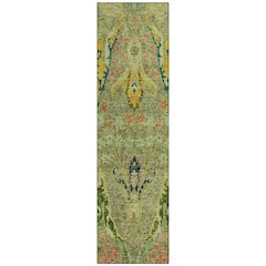 Machine Washable Indoor/Outdoor Chantille Green 2'3" x 7'6" Runner Rug