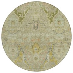Machine Washable Indoor/Outdoor Chantille Khaki 8' x 8' Round Rug