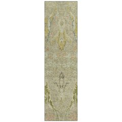 Machine Washable Indoor/Outdoor Chantille Khaki 2'3" x 7'6" Runner Rug