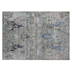Machine Washable Indoor/Outdoor Chantille Pewter 1'8" x 2'6" Rug