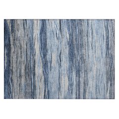 Machine Washable Indoor/Outdoor Chantille Blue 1'8" x 2'6" Rug