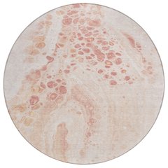Machine Washable Indoor/Outdoor Chantille Salmon 8' x 8' Round Rug