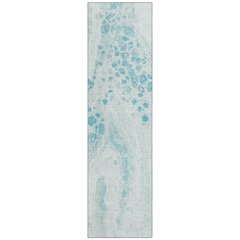 Machine Washable Indoor/Outdoor Chantille Teal 2'3" x 7'6" Runner Rug