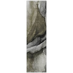 Machine Washable Indoor/Outdoor Chantille Gray 2'3" x 7'6" Runner Rug