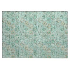 Machine Washable Indoor/Outdoor Chantille Aqua 1'8" x 2'6" Rug