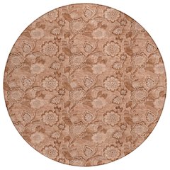 Machine Washable Indoor/Outdoor Chantille Terracotta 8' x 8' Round Rug