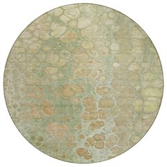 Machine Washable Indoor/Outdoor Chantille Aloe 8' x 8' Round Rug