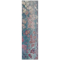 Machine Washable Indoor/Outdoor Chantille Teal 2'3" x 7'6" Runner Rug