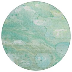 Machine Washable Indoor/Outdoor Chantille Teal 8' x 8' Round Rug