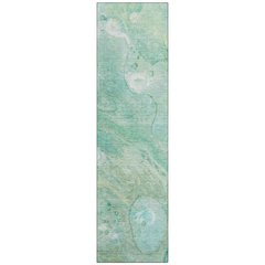 Machine Washable Indoor/Outdoor Chantille Teal 2'3" x 7'6" Runner Rug