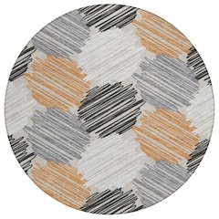 Machine Washable Indoor/Outdoor Chantille Copper 8' x 8' Round Rug
