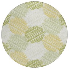 Machine Washable Indoor/Outdoor Chantille Green 8' x 8' Round Rug