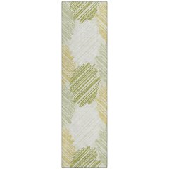 Machine Washable Indoor/Outdoor Chantille Green 2'3" x 7'6" Runner Rug