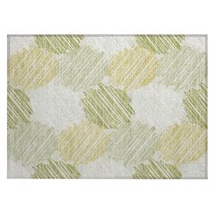 Machine Washable Indoor/Outdoor Chantille Green 1'8" x 2'6" Rug