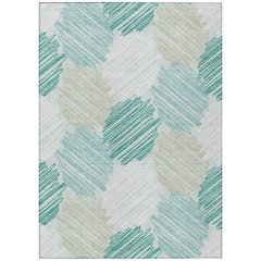 Machine Washable Indoor/Outdoor Chantille Teal 2'6" x 3'10" Rug