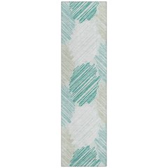 Machine Washable Indoor/Outdoor Chantille Teal 2'3" x 7'6" Runner Rug