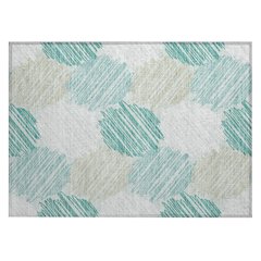 Machine Washable Indoor/Outdoor Chantille Teal 1'8" x 2'6" Rug