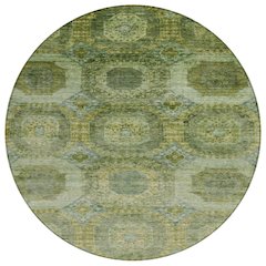 Machine Washable Indoor/Outdoor Chantille Aloe 8' x 8' Round Rug