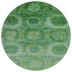 Machine Washable Indoor/Outdoor Chantille Emerald 8' x 8' Round Rug
