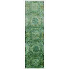 Machine Washable Indoor/Outdoor Chantille Emerald 2'3" x 7'6" Runner Rug