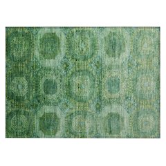 Machine Washable Indoor/Outdoor Chantille Emerald 1'8" x 2'6" Rug
