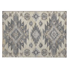 Machine Washable Indoor/Outdoor Chantille Beige 1'8" x 2'6" Rug